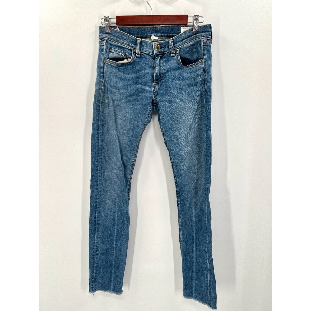 RAG & BONE Woman's Blue Mid-Rise Skinny Y2K Jeans Size 25